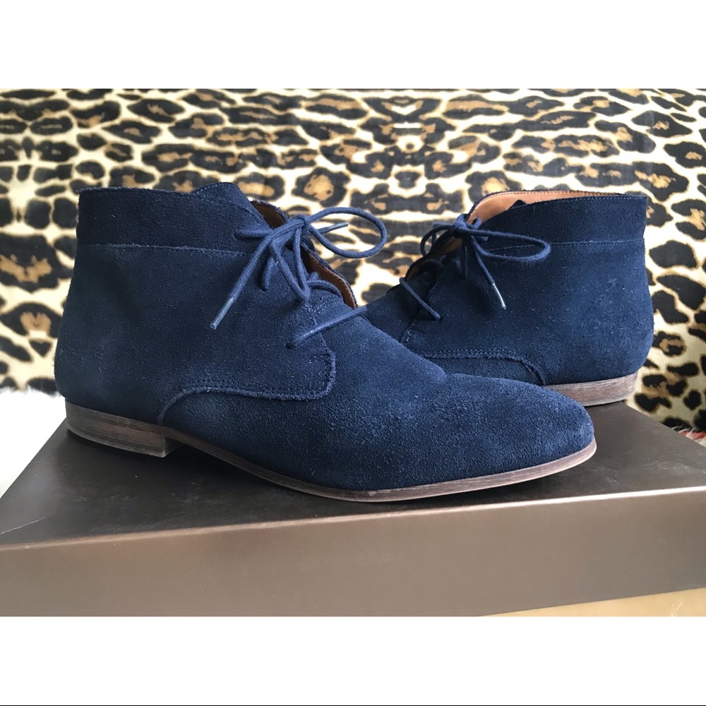 Franco Sarto Electric Blue Suede Booties Sz 8.5